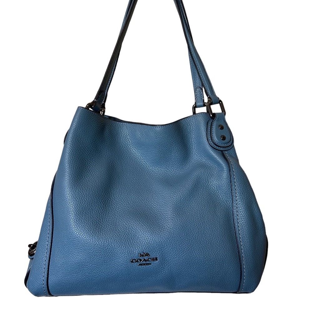 Coach Edie 31, Turnlock, Blue Pebble Leather Shoulder Bag, NWOT